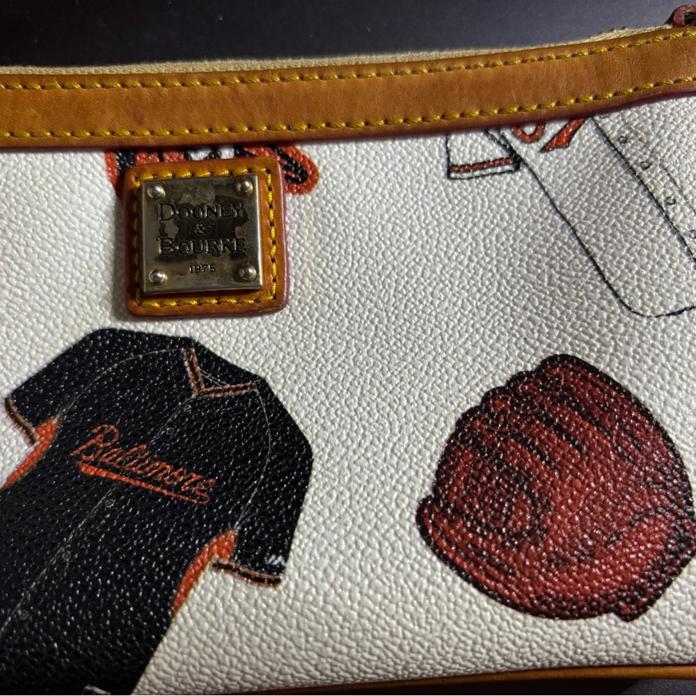Dooney & Bourke Sports-Themed Wristlet with Black and Brown Accents - Picture 3 of 8